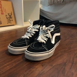 Old school high top black and white vans
